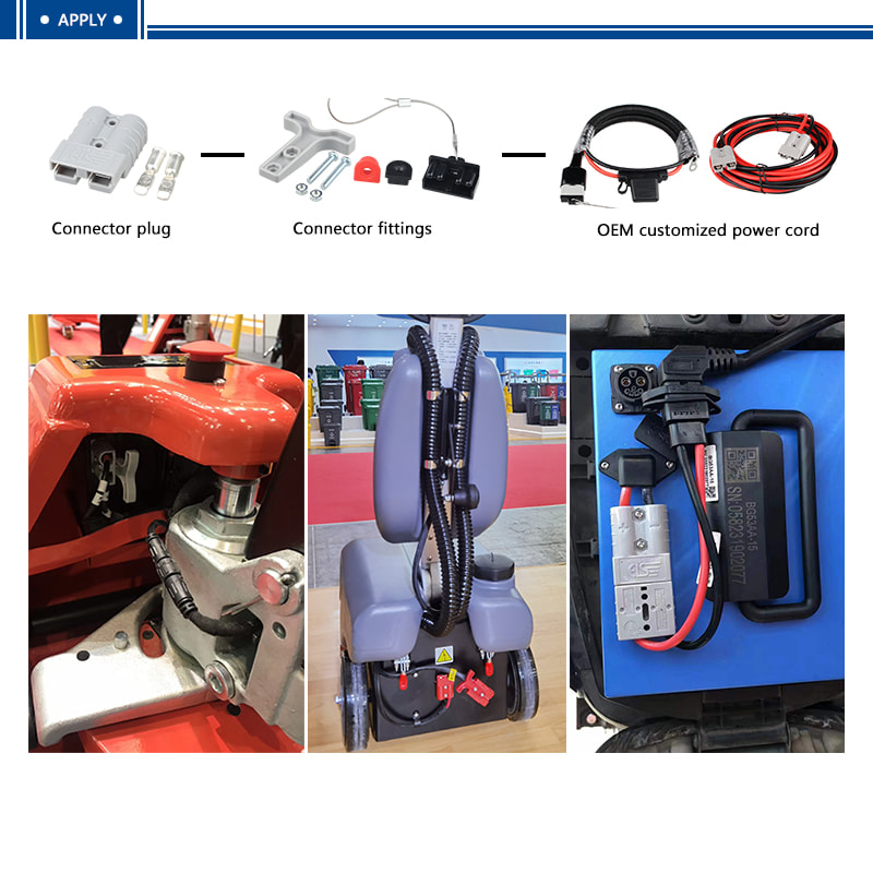 50A 600V battery power connector connector application drawing